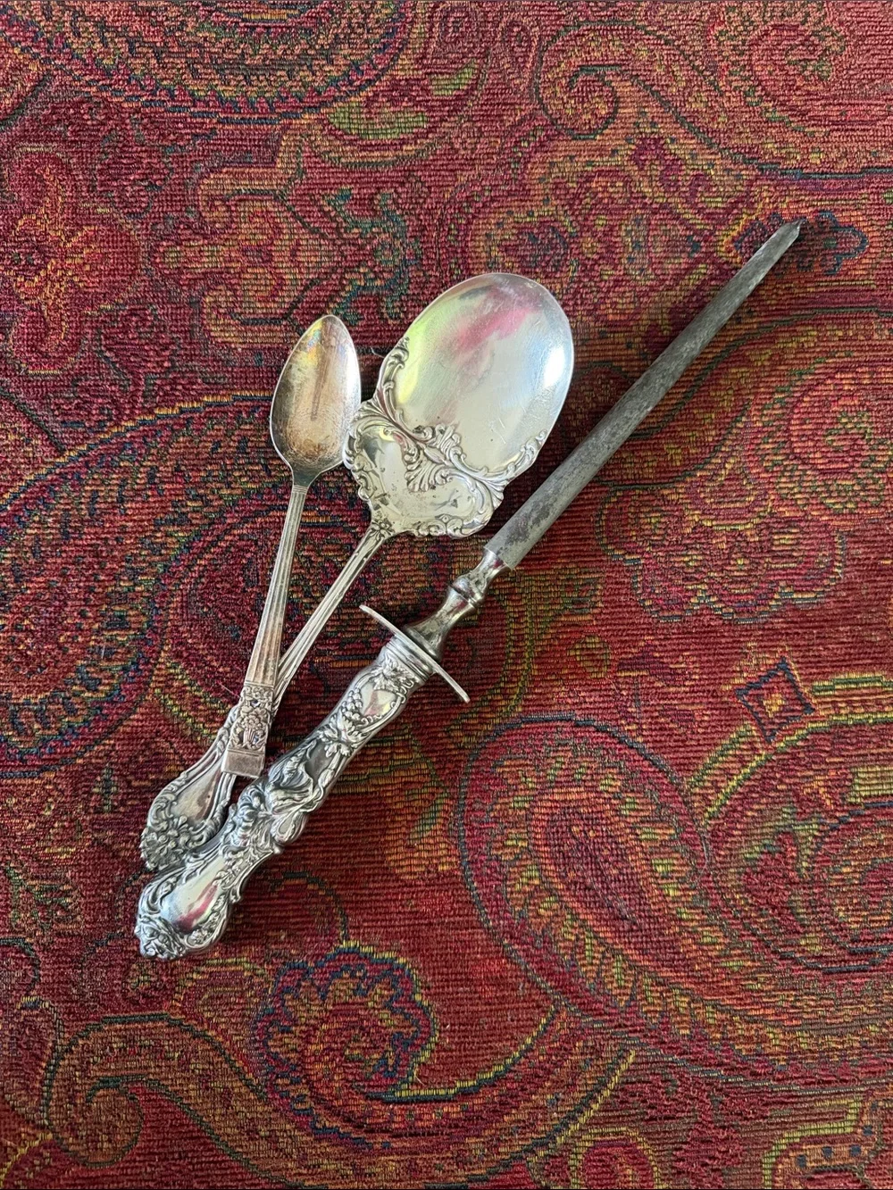 Ornate Silver-Tone Serving Set - Decorative Home Accent - Picture 1 of 3